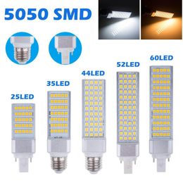 Ampoule LED épis de maïs X30 E27 G24 G23, prise horizontale, SMD 5050, 180 degrés, AC 85265V, 6W, 7W, 9W, 10W, 12W, 14W, 15W, 60 LED, éclairage 6588706