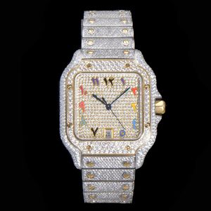 X3X6 Diamond Mens Watch Automatisch mechanisch saffier horloge 40mm busins ​​polshorloge high-end vlek stalen riem montre de luxebv4v