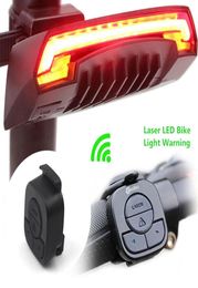 X5 Smart Achterlicht Fietslamp Laser LED USB Oplaadbare Draadloze Afstandsbediening Draaibediening Fietsen Fiets led Light2286444