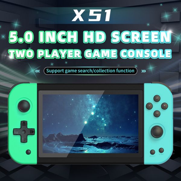 X51 jeu joueurs de jeu portables 5 pouces écran HD rétro Console de jeu vidéo pas cher cadeaux pour enfants Support jeux à deux joueurs
