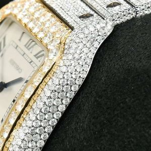 X5BI Hip Hop handgemaakt Iced Out Mossanite Quartz Pass Diamond Tter Vvs Moissanite mechanisch horloge