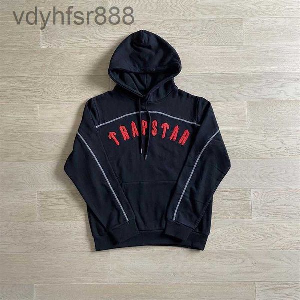 X5ky Sudaderas con capucha para hombre Trapstar Conjunto de chándal Panel de arco Letras rojas Sudadera con capucha bordada de calidad superior Pantalones para correr Reino Unido Londres High Street Y9UT