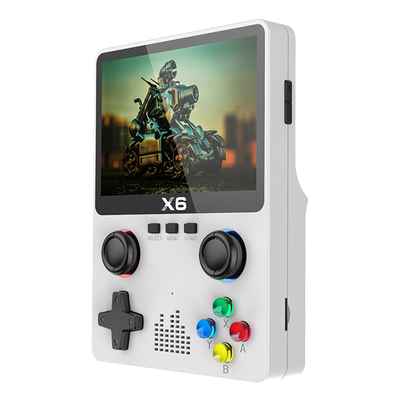 X6 Lettore di gioco portatile con schermo IPS da 3,5 pollici Doppio joystick 11 simulatori Console per videogiochi GBA per regali per bambini