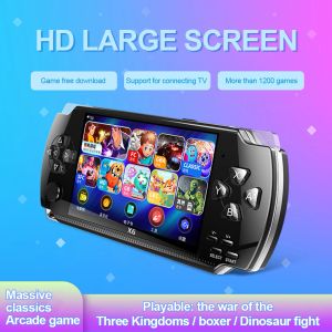 X6 4,0 pouces Console de jeu vidéo portable Double Joystick Mini Portable Game Console intégrée 1200 Classic Free Games Support TV PC