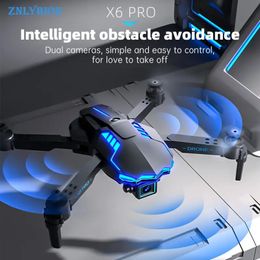 Drone RC pliable X6 : double caméras, évitement d'obstacles, mode de suivi intelligent, connectivité WiFi, démarrage à une touche, batterie rechargeable, drone-quadricoptère