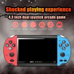 X7 4,3 inch videogameconsole MP5 8GB ROM Double Rocker Dual Joystick Arcade Games Handheld Player draagbare retro consoles 4.3inch 1 pcc