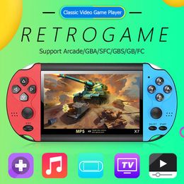 X7 handheld game spelers 4.3 inch LCD Display 8GB Portable Pocket Video Game Console 3000 Classic Games AV TV OUT 5.1 Surround Sound Mp3 MP4 -speler