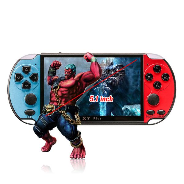 X7 Plus 5.1 pouces Console de jeux vidéo 8GB 8/16/32/64/128 Bits Double Rocker Handheld Games Player Portable