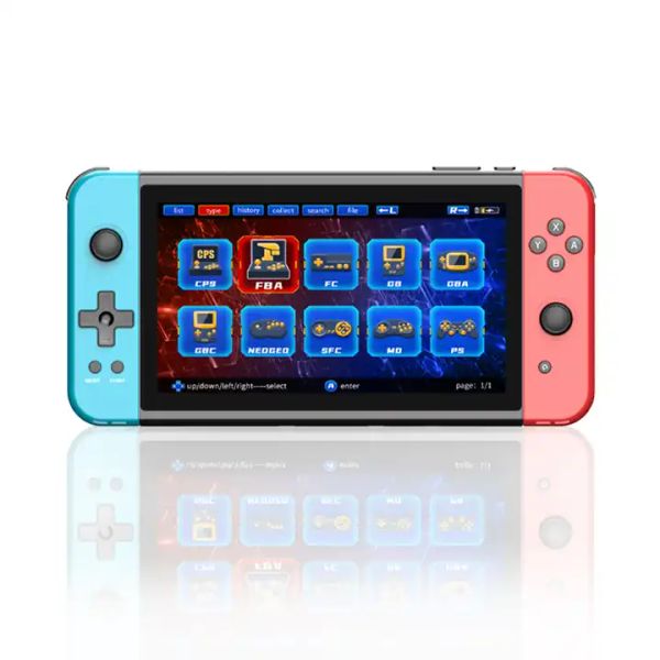 X70 rétro lecteur de console de jeu portable 7 pouces H-D écran Support TF carte téléchargement gratuit jeux consoles de jeux vidéo