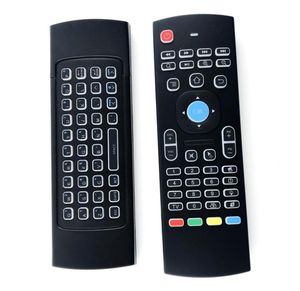 X8 rétro-éclairé MX3 clavier télécommande avec apprentissage infrarouge QWERTY 24G sans fil 6A xis souris pour Android TV box I85298002