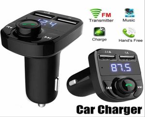 X8 Transmetteur FM Aux Modulateur Kit mains libres Bluetooth Voiture o Lecteur MP3 avec chargeur double USB à charge rapide 3.1A avec emballage de vente au détail DHL6835226