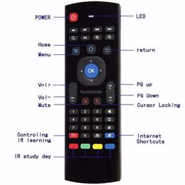 Teclado inalámbrico con retroiluminación X8 MX3 con IR Learning 2,4G Control remoto inalámbrico Fly Air Mouse LED de mano para Android TV Box PC