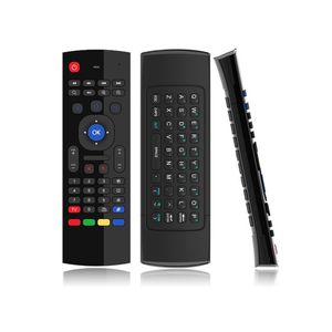 Clavier sans fil rétroéclairé X8 MX3 avec apprentissage IR 2.4G Télécommande sans fil Fly Air Mouse LED Handheld Standard pour Android TV Box PC No Mic