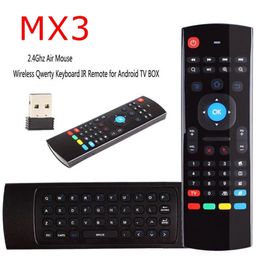 X8 MX3-toetsenbord met IR Leren QWERTY 2.4G Draadloze Afstandsbediening 6AXIS Fly Air Mouse Gampad voor Android TV Box I8