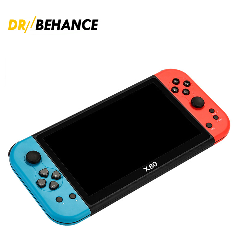 X80 Portable Game Console 7 Inch HD Large Screen Arcade Emulator Multifunction Nostalgia Classic Handheld Game Console 32G 64G