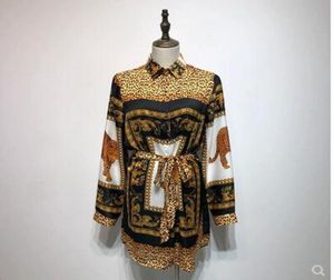 X82602OHVERA Multi Leopard Wrap Sexy Party Jurken Women Sashes Mini Shirt Dress Elegant Autumn Dress 2018 Vestidos5132654