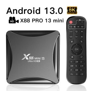 X88 Mini 13 Android 13.0 RK3528 Rockchip Quad Core 8K ULTRA HD double Wifi 2.4G 5G 2GB 4GB 16GB 32GB 64GB 100M LAN Smart TV Box