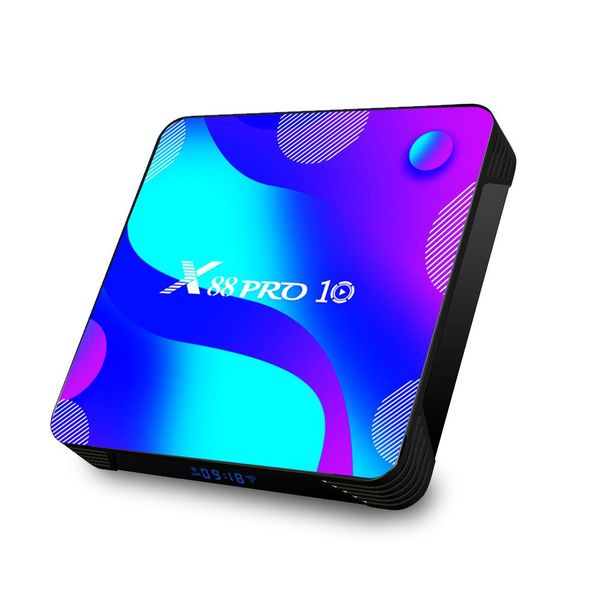X88 PRO 10 Android TV Box 4GB 64GB RK3318 2.4G 5G wifi Bt4 décodeur lecteur multimédia de flux