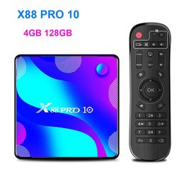 X88 Pro 10 TV Box Android 11.0 4GB 128GB Rockchip RK3318 4K Media Player Android Smart TV Box