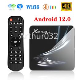 X88 PRO 12 Android 12.0 Smart TV Box RK3318 4GB + 64GB 2.4G/5G Wifi Bluetooth lecteur multimédia Wifi6 4K VP9 H.265 décodeur