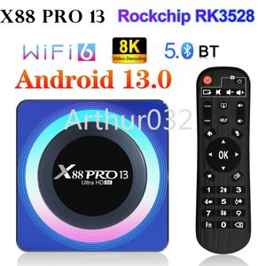 X88 PRO 13 Android 13.0 Smart TV Box 2.4G/5G WIFI6 4GB 32GB 64G 8K HD lecteur multimédia BT5.0 RK3528 H.265 décodeur