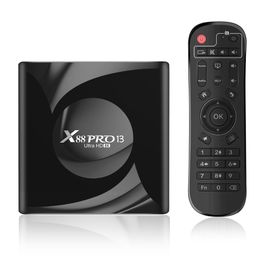 X88 PRO 13 Smart TV Box Android 13 TV Box 8K HD WIFI6 Set Top Box BT5 OTA Mise à niveau RK3528 Quad-Core 64bit Mali450 MP2