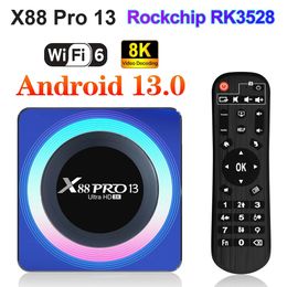 X88 Pro 13 Smart TV Box Android 13 TV Box 8K HD Wifi6 Set Top Box BT5.0 RK3528 Quad-Core 64bit Cortex-A53 Mali450 MP2