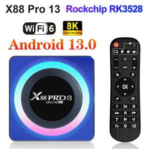 X88 PRO 13 Smart TV Box Android 13 TV Box 8K HD WIFI6 Set Top Box BT5.0 RK3528 Quad-Core 64bit Cortex-A53 Mali450 MP2