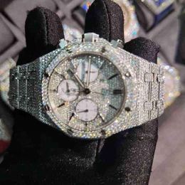 X8ZY Reloj de pulsera 2024 La personalización del reloj de diamantes de piedra Mosang puede pasar el tt del reloj impermeable con movimiento mecánico automático para hombres 317w
