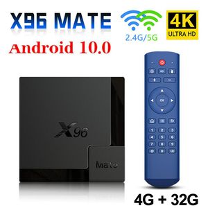 X96Mate Android 10,0 Smart TV Box 4GB 32GB de doble banda Wifi 2,4G/5G Bluetooth Allwinner H616 decodificador de cuatro núcleos X96 Mate Mini TVbox