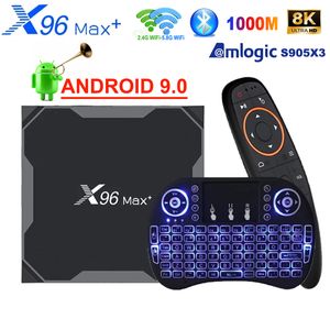 X96 MAX + Android 9.0 Smart TV BOX Amlogic S905X3 X96MAX 8K HD 1000M 2.4/5.0G Wifi lecteur multimédia 4GB 64GB 32GB