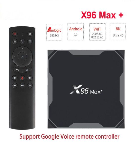X96 Max Plus Android 90 TV Box Amlogice S905X3 8K VIDÉO Google Store WiFi Wireless HD 1000m x96 Max X37730856