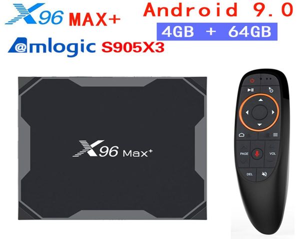 X96 Max Smart TV BOX Android 90 Amlogic S905X3 Quad Core 4GB 64GB 24G5GHz Wifi Bluetooth 1000M 8K décodeur avec télécommande vocale 1159435