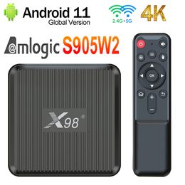 Android 11 TV Box X98Q Amlogic S905W2 Wifi 2.4G 5G Mediaspeler BT5.0 TVBOX Smart Set Top Box