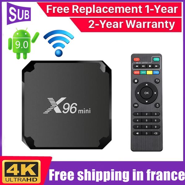 X96 mini SUB smart TV BOX Android 9.0 Amlogic S905W Quad Core 2GB 16GB 2.4GHZ WIFI 4K HDR lecteur multimédia décodeur