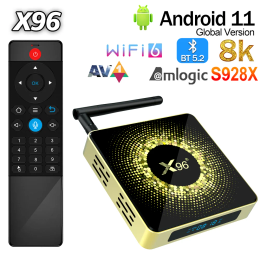 X96 X10 8K Ultra HD TV BOX Android11 Amlogic S928X DDR4 4GB 32GB / 8GB64GB USB3.0 Wifi6 BT5.2 1000M LAN lecteur multimédia décodeur