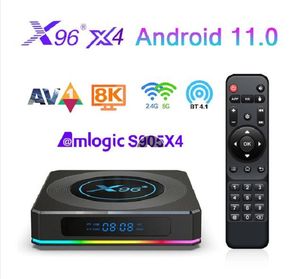 X96 X4 Android 11.0 TV BOX Amlogic S905X4 4GB 32GB 64GB 100M Quad Core 2.4G 5G Dual Band WIFI BT 8K Media Player Set Top Box VS TANIX X4