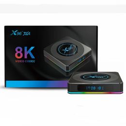 X96 X4 Smart TV Box Amlogic S905X4 Android 11 2.4/5G Dual WiFi 4G 32G 64G Support AV1 BT HD 4K 8K RGB Light Media Player TVBox