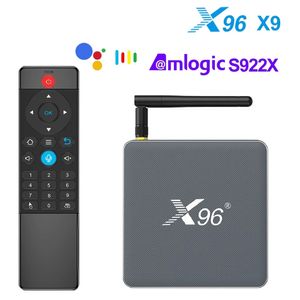 X96 X9 Amlogic S922X Android TV Box 4 Go de RAM 32 Go de ROM Prise en charge 8K USB3.0 Dual Wifi 1000M LAN Smart TVBox Set Top Box Media Player