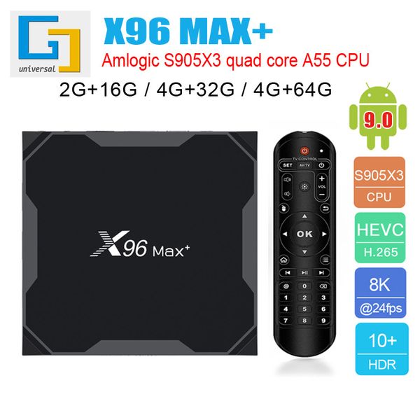 La caja 8k de Android TV del set-top box X96Max+ se dobla caja Android 4k 2023 de la red de la red 8K HD del gigabit de WiFi