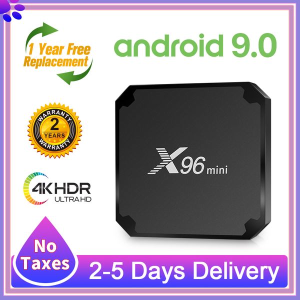 X96MINI Décodeur 4K Lecteur multimédia Quad Core Amlogic S905W Android TV Box Android 9 Prise en charge 4K WIFI Langues multilatérales Entrepôt France Pas de taxe supplémentaire