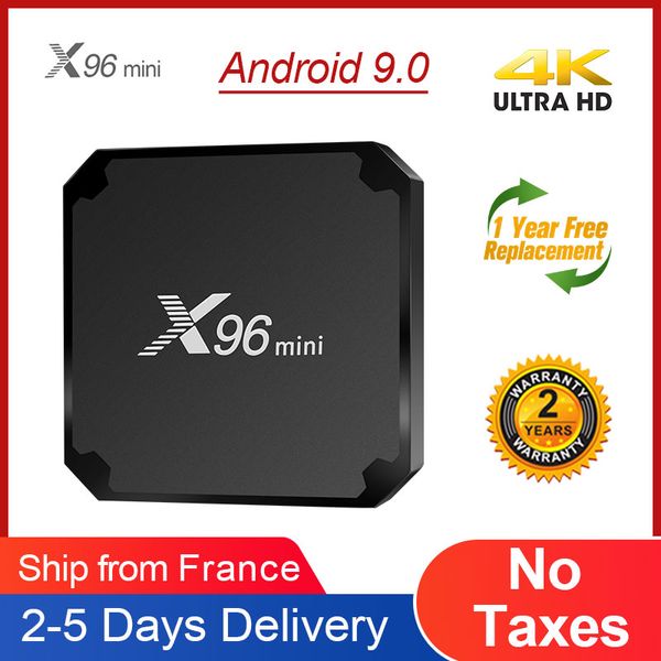 X96MINI Quad Core Settop Box Amlogic S905W Android 9 Prise en charge 4K, WIFI, Langues multilatérales Android Media Player Envoyé depuis l'entrepôt de France Pas de taxe supplémentaire