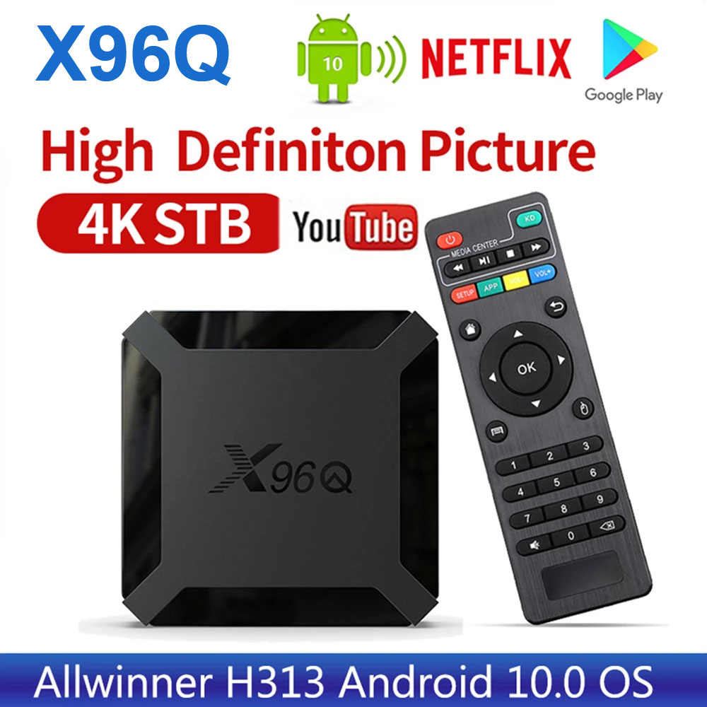 X96Q Android 10.0 Smart TV Box Allwinner H313 Quad Core 4K YouTube Zestaw Top Box x96 Mini Media Player X96Q