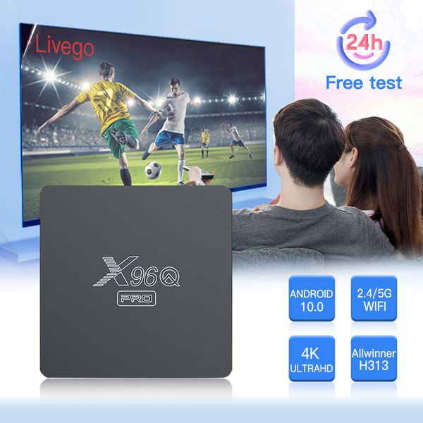 X96Q PRO 4K réseau TV décodeur Android 10 Allwinner H313 2.4G5GHZ double Wifi 2GB/16GB 1YDATOO LIVEGO lecteur multimédia intelligent