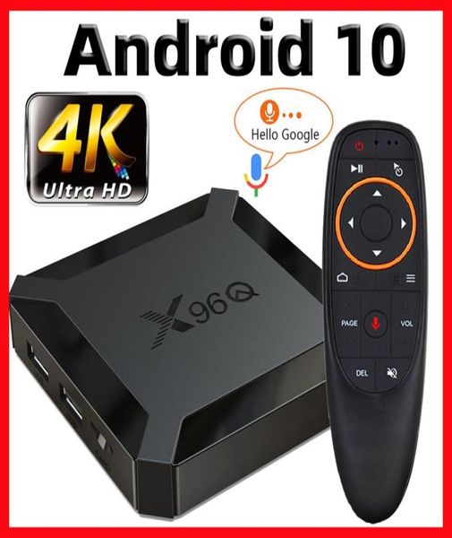 X96Q TV Box Android 10 Dispositivo de TV inteligente X96 Q TVBox Allwinner H313 Quad Core 4K 60fps 24G Wifi Google Playstore Youtube vs X96 mini8104874