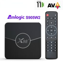 X98 Plus Amlogic S905W2 TV Box Android 11 4G 64GB Support H.265 AV1 Wifi BT5.0 lecteur multimédia X98mini 4GB 32GB décodeur