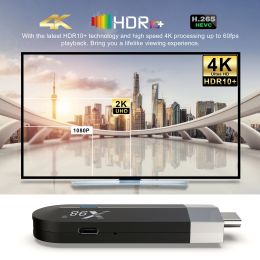 X98 S500 Mini Fire TV Stick Android 11 TV Box 2 Go 16 Go AV1 AMLOGIC S905Y4 4K 60FPS 2.4G 5G WIFI TV Dongle Media Player Receiver