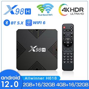 X98H Allwinner H618 Quad Core Set Top Box Smart TV Android 2G 16G 4G 32G Android 12 Support WIFI BT