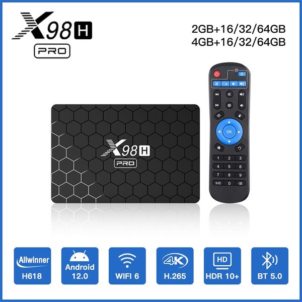 X98H Pro 4K décodeur intelligent Amlogic S905X3 64 bits Quad Core 5G Android9.0 tv box 4G 64G