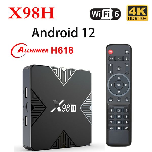 X98H Smart Android TV Box Android 12,0 Allwinner H618 Dual Wifi6 2,4G 5G 4K reproductor multimedia 4GB 32GB H.265 HDR Set Top Box x98 tvbox